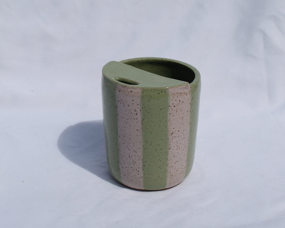 Stripe Travel Cup- Matcha + Blossom