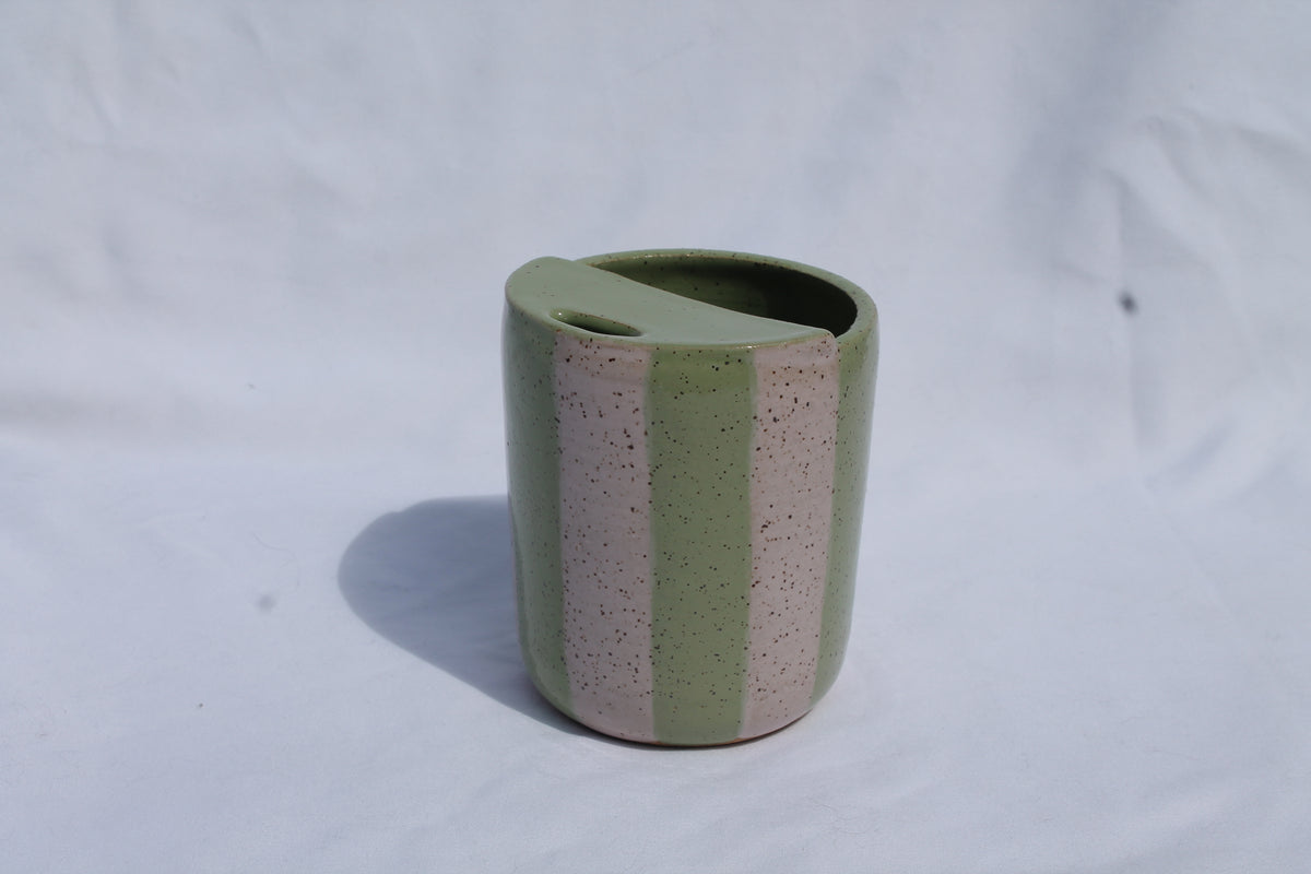 Stripe Travel Cup- Matcha + Blossom